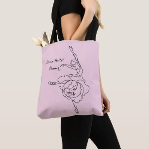 Bloom Ballet Dancer With Floral Touch Customised   Tote Bag