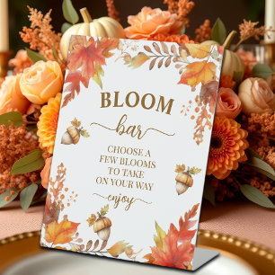 Bloom Bar Fall Boho Floral Bridal Shower Pedestal Sign
