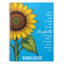 Bloom & Believe | Custom Sunflower Notebook