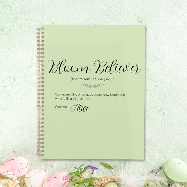 Bloom Believer Lime Cream Personalised Planner (Bloom Believer Lime Cream Personalized Planner)