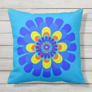 Bloom Blue Outdoor Cushion