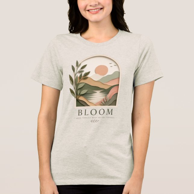 Bloom Boho Nature Landscape | Grow Through What Yo Tri-Blend Shirt (Front)