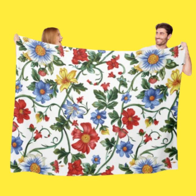 Bloom Boldly | Colourful Floral Fleece Blanket (Creator Uploaded)