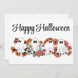 Bloom & Boo — A Floral Ghost Parade Holiday Card