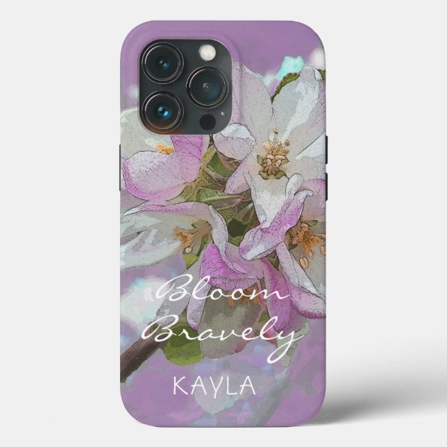 Bloom Bravely Pink Apple Blossom Flower  Case-Mate iPhone Case (Back)