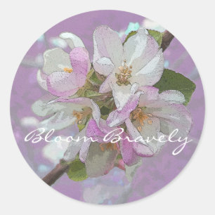 Bloom Bravely Pink Apple Blossom Flower Classic Round Sticker