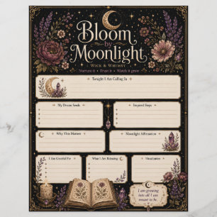 Bloom by Moonlight Manifestation Sheet Custom Letterhead