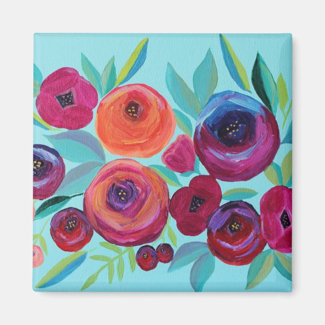 Bloom Colorful Floral Magnet (Front)