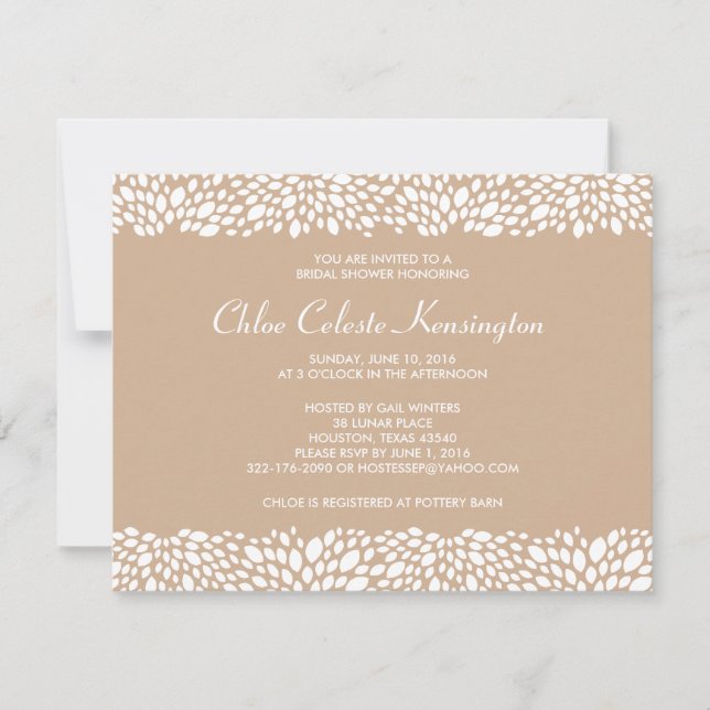 Bloom Customisable Bridal Shower Invitation (Front)