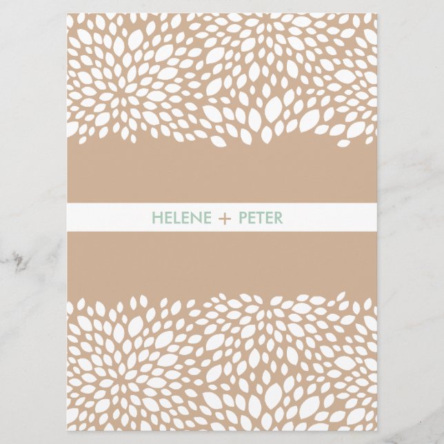 Bloom Customisable Wedding Program in Cashmere Programme (Front)