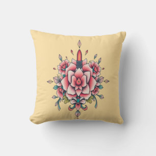 Bloom & Flame – Vintage Floral Elegance Cushion