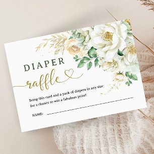 Bloom Floral Baby Shower Diaper Raffle  Enclosure Card