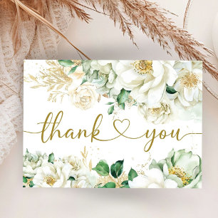 Bloom Floral Baby Shower Flat Thank You Card