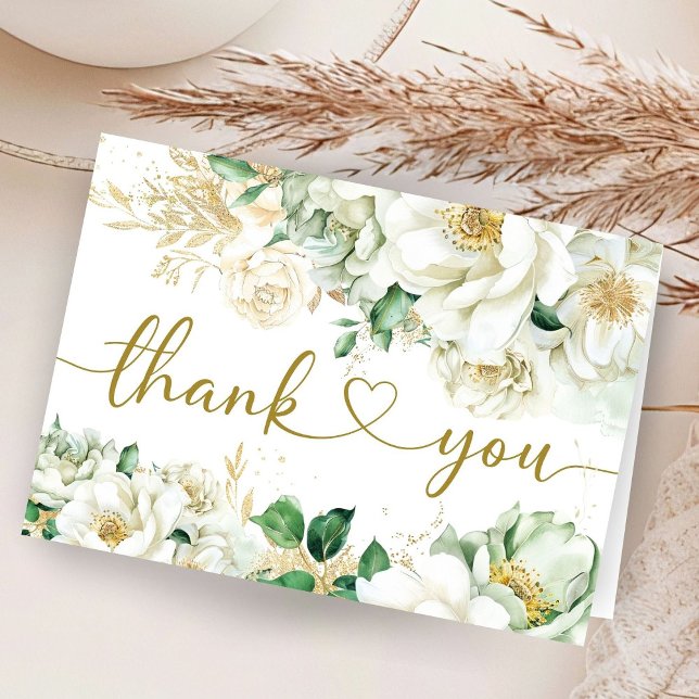 Bloom Floral Baby Shower Folded Thank You  Card (Creator Uploaded)