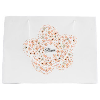 Bloom Floral Design – Beige and Orange Flower  Large Gift Bag