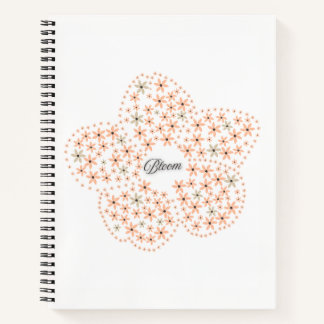 Bloom Floral Design – Beige and Orange Flower Notebook