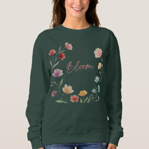 Bloom Floral Soft Pastel Botanical Design Sweatshirt