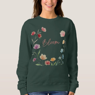 Bloom Floral Soft Pastel Botanical Design Sweatshirt