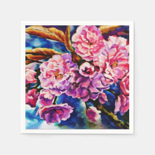 Bloom Floral Sun Fuchsia Pink Art Napkin