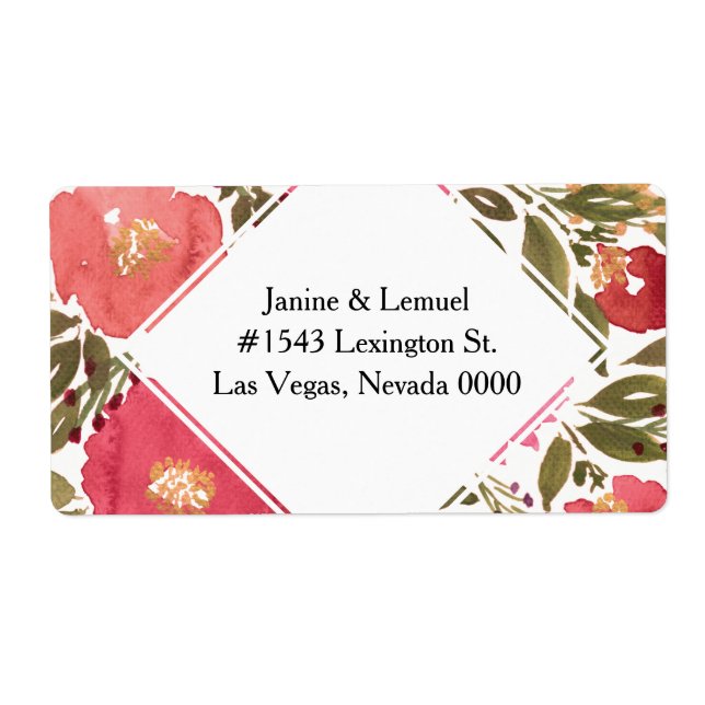 Bloom Flowers Address Label (Front)