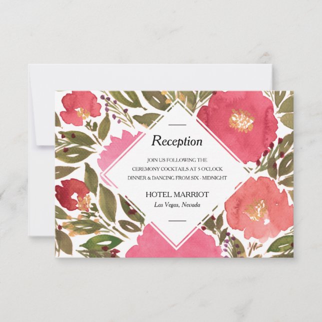 Bloom Flowers Reception Card (Front)