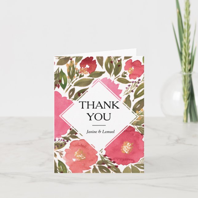 Bloom Flowers Thank You Card (Front)