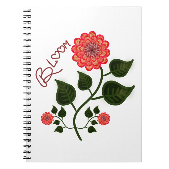  "Bloom" Folk Art Floral Inspiration Notebook (Front)