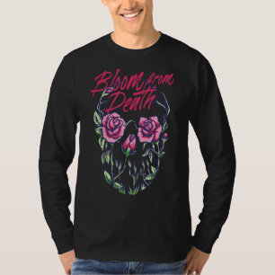 Bloom From Death Pastel Goth Floral Red Roses Skul T-Shirt