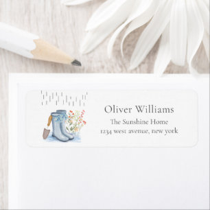 Bloom Garden Rain Boots Baby Shower Return Address