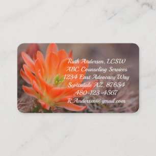 Bloom in orange cactus blossom business card