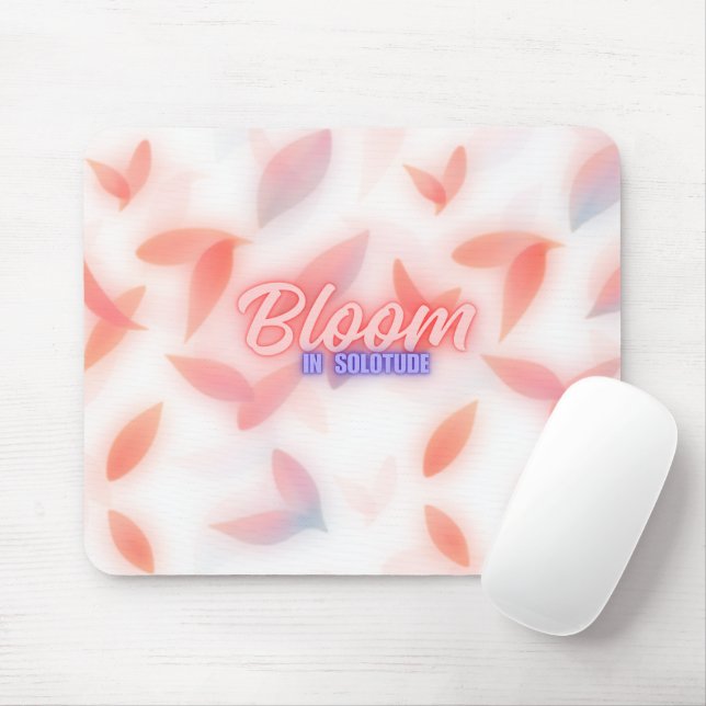 Bloom In Solitude Aesthetic Floral Pastel Cute Mouse Pad (With Mouse)