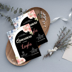 Bloom into Quinceañera! Boho Floral Mis Quince  Invitation