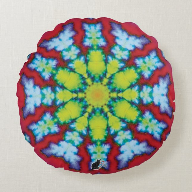 Bloom Kaleidoscope  Round Cushion (Front)