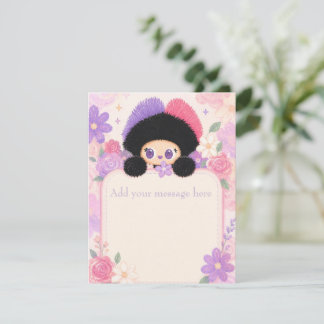 Bloom Kitty Blank Note Cards | Floral Personalized