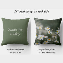 Bloom Like a Daisy, custom text green floral