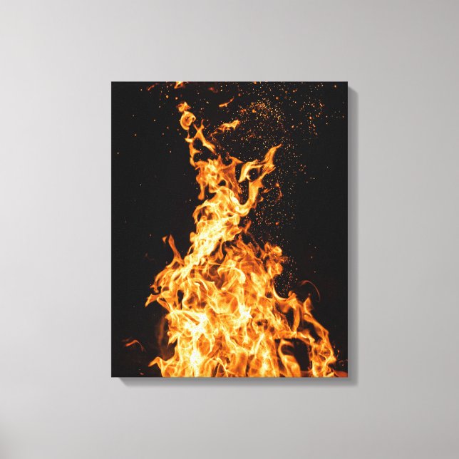Bloom Like Fire – Motivational Flame Design Canvas Print (Front)