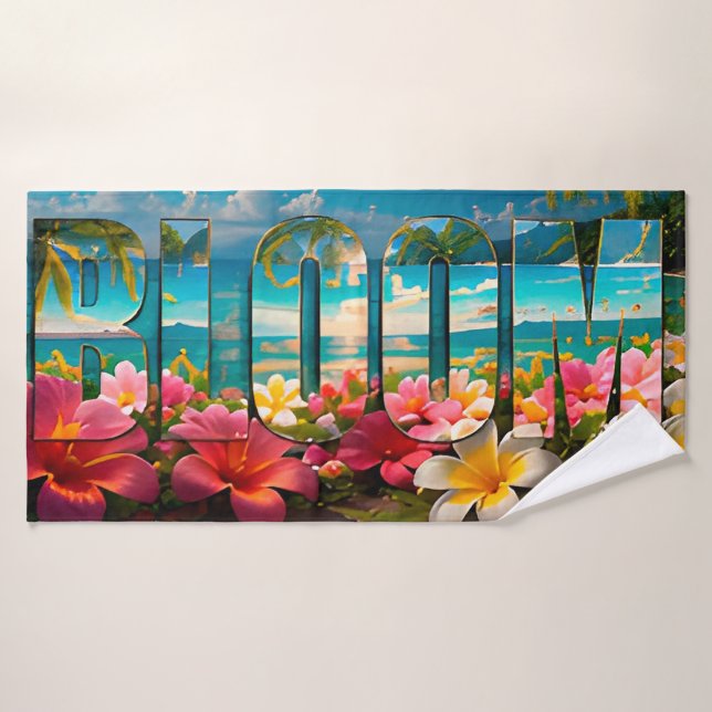Bloom Luxury Tropical Floral Bath Towel (Bath Towel)