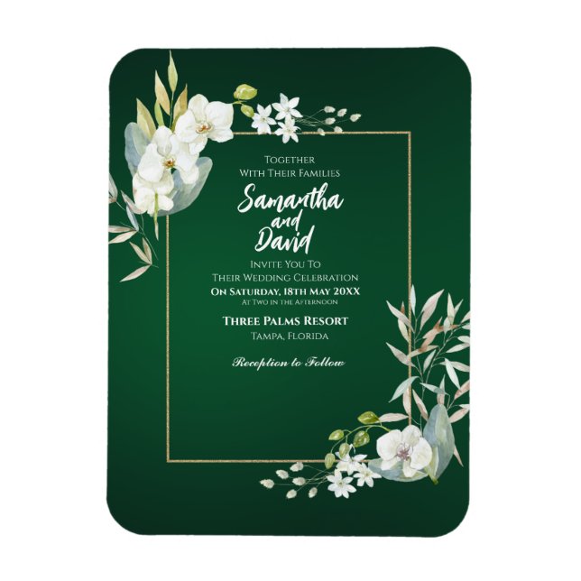 Bloom of Love Magnet Wedding Invitation  (Vertical)