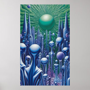 Bloom of the Algal Sun - Ken Gauge Surreal Art Poster