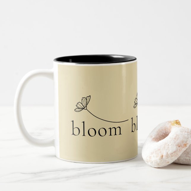 Bloom positve vibes Two-Tone coffee mug (With Donut)