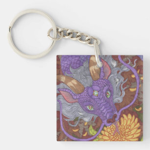Bloom Purple Dragon Key Ring
