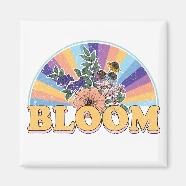 Bloom Retro Floral Magnet (Front)