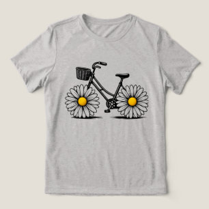 Bloom Ride Women’s Abstract Bicycle T‑Shirt Tri-Blend Shirt