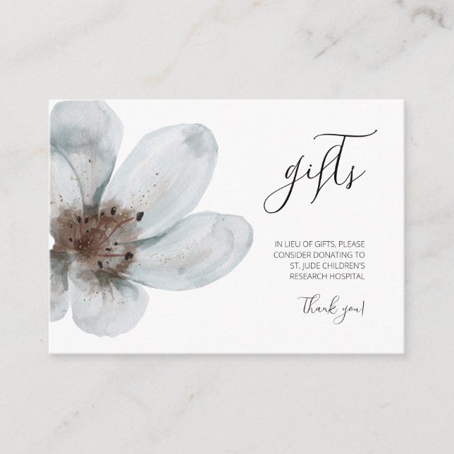 Bloom • Romantic Modern Floral • Elegant Script Enclosure Card (Front)