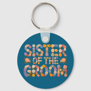 Bloom sister of the groom bride wife bridal babe key ring
