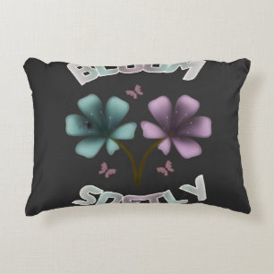 Bloom Softly Spring Floral Design Pastel Cottageco Decorative Cushion