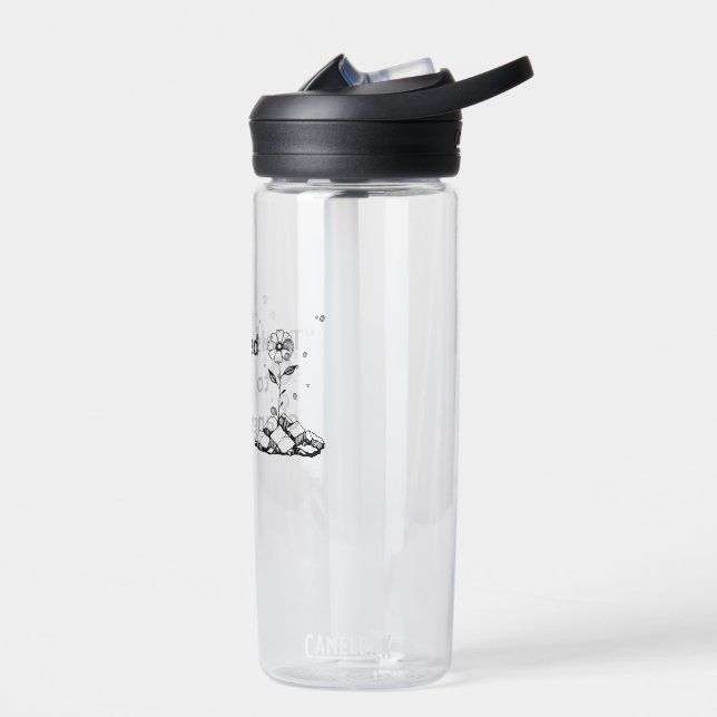 Bloom Through Trials – Strength from the Cracks Water Bottle (Left)