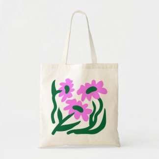 Bloom Trio – Modern Minimalist Floral Tote Bag