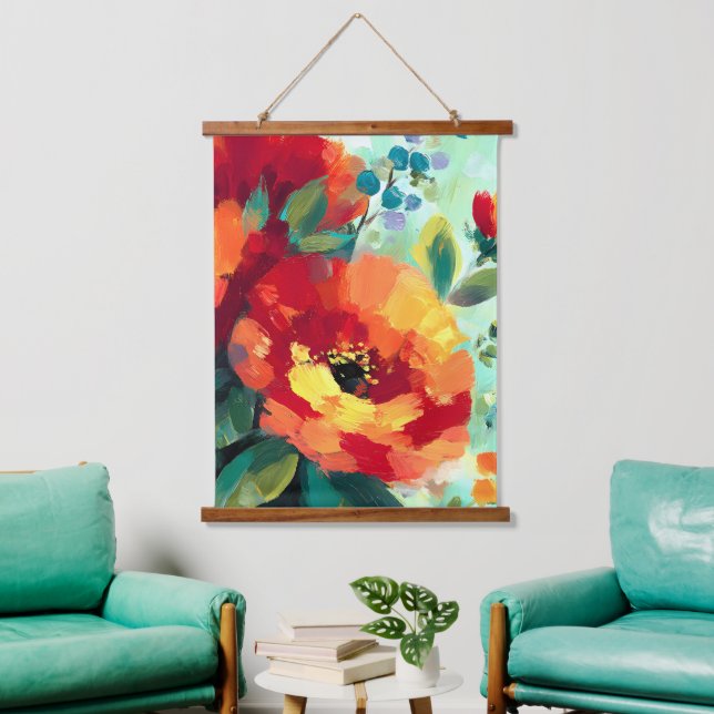 Bloom Vibrant Floral Garden Hanging Tapestry (Living Room)