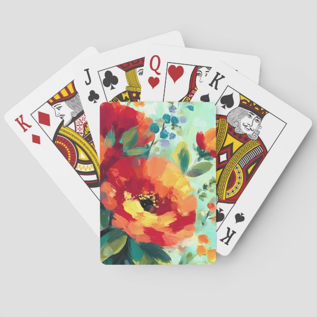 Bloom Vibrant Floral Garden Playing Cards (Back)